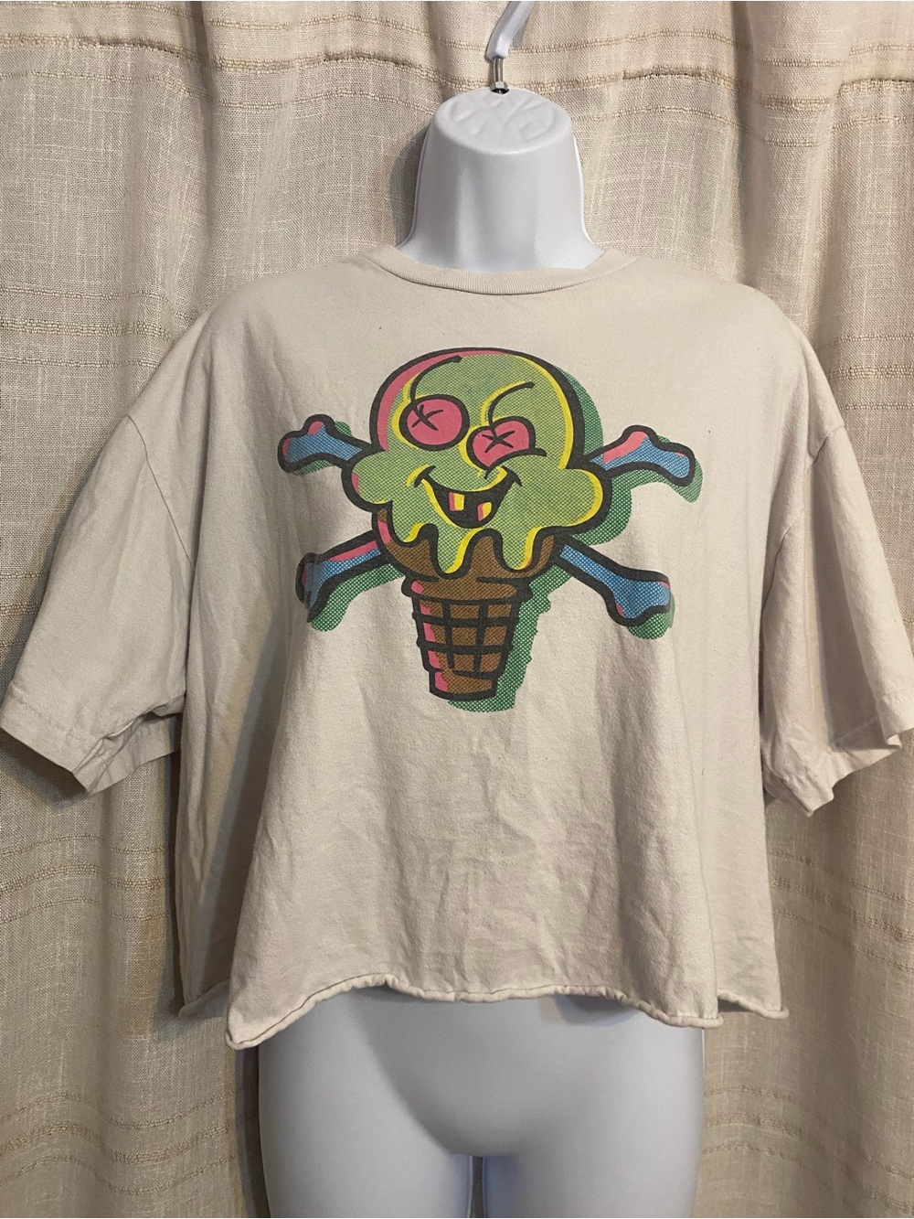 Billionaire Boys Club ICECREAM 3D Offset Cones & Bones Crop Tee XL ✨